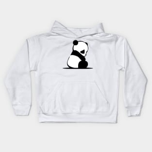 Baby Panda Silhouette Kawaii Art Logo Kids Hoodie